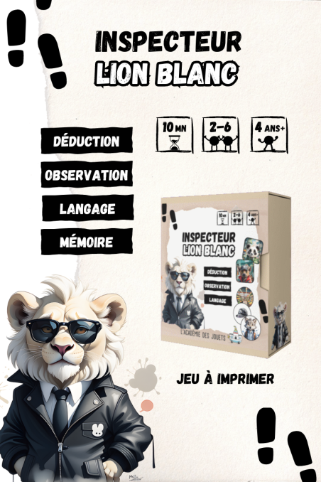 Inspecteur Lion Blanc - Jeu Offert à Imprimer -