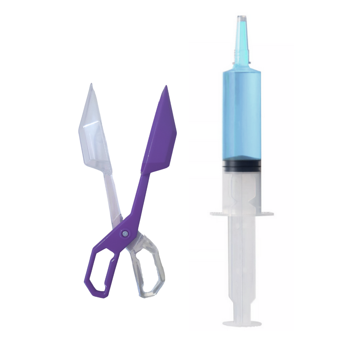 Lot de 2 grands outils de motricité fine – Grande seringue + Grande pince