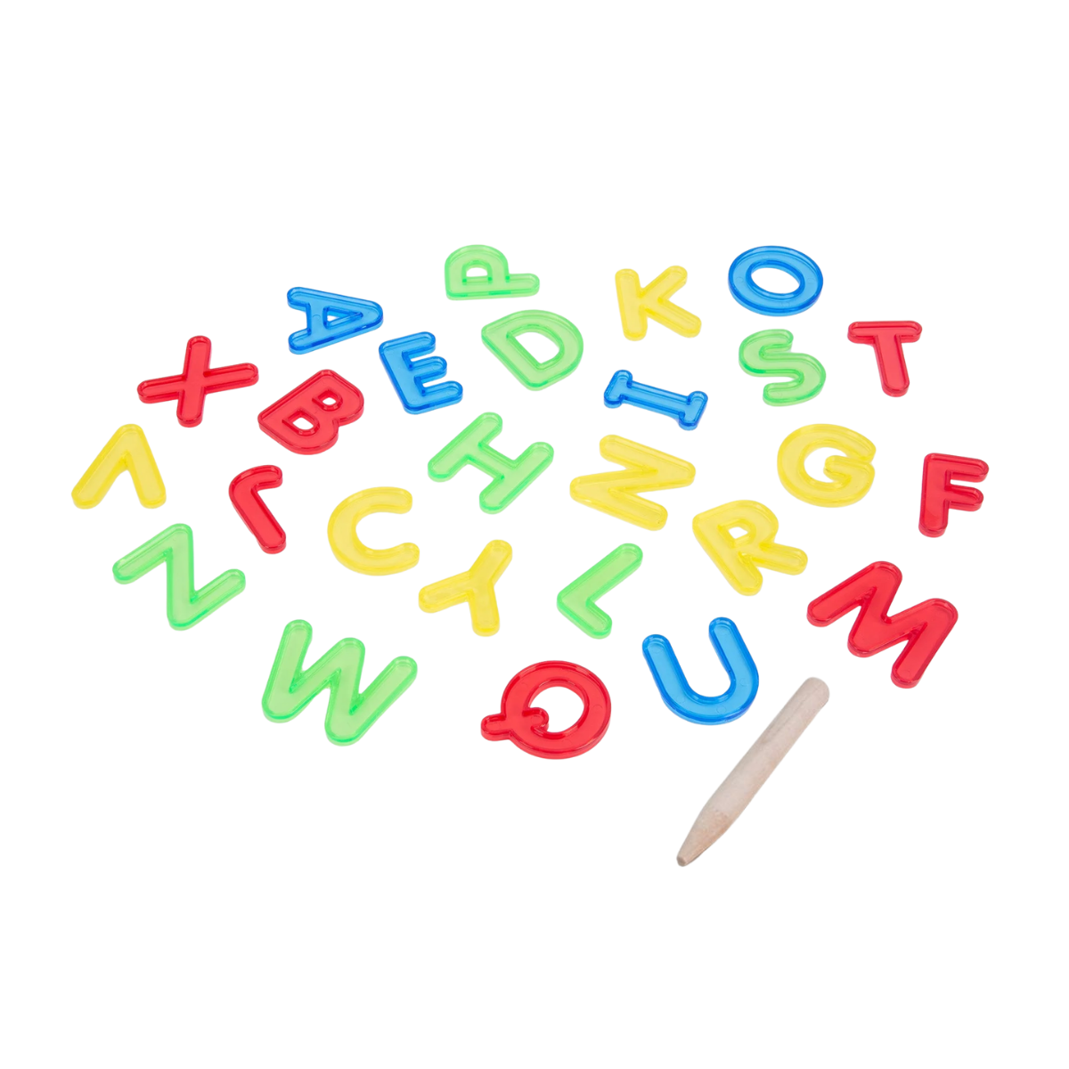 Alphabet translucide de couleur – Lettres majuscules mobiles pour lecture, écriture et tri