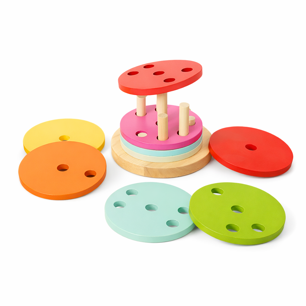 Tour de logique colorée – Puzzle d’empilage sur tiges